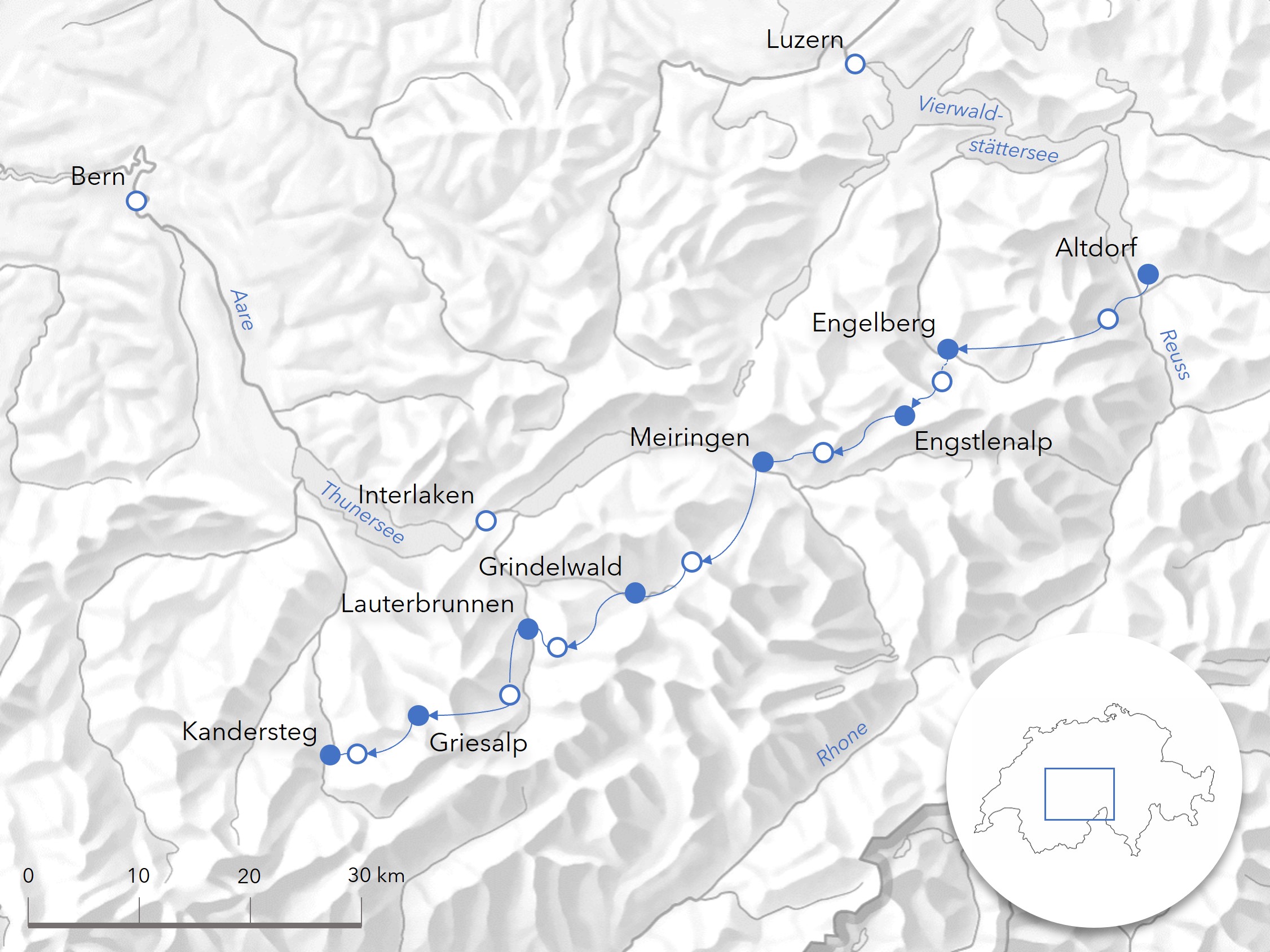 Via Alpina Herz Karte